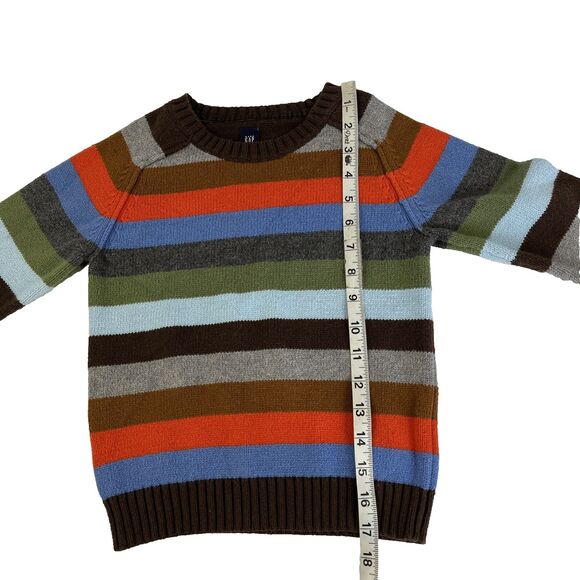 Boys Baby Gap Multicolor Striped Cotton Wool Blend Sweater Size 4T Years Toddler - Picture 5 of 6